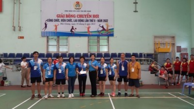 Công đoàn Cao Đẳng cấp Văn hóa, Thể thao và Du lịch Nguyễn Du tham gia giải Bóng chuyền hơi công chức, viên chức, lao động năm 2022